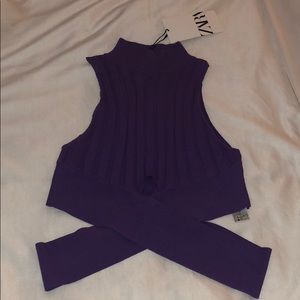 Brand new Zara turtle neck cut out crop